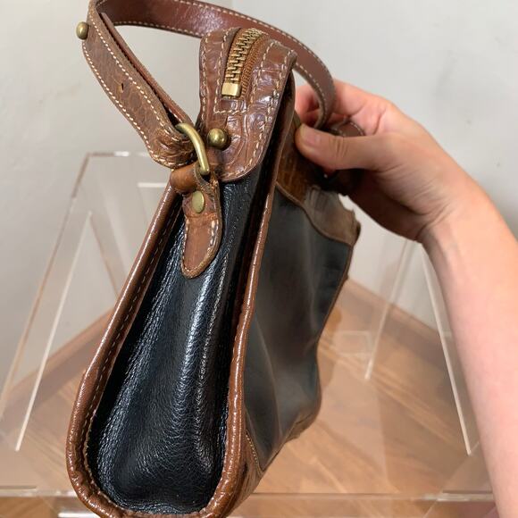 Brahmin Women's Crossbody Leather Black Brown Purse - Picture 6 of 12